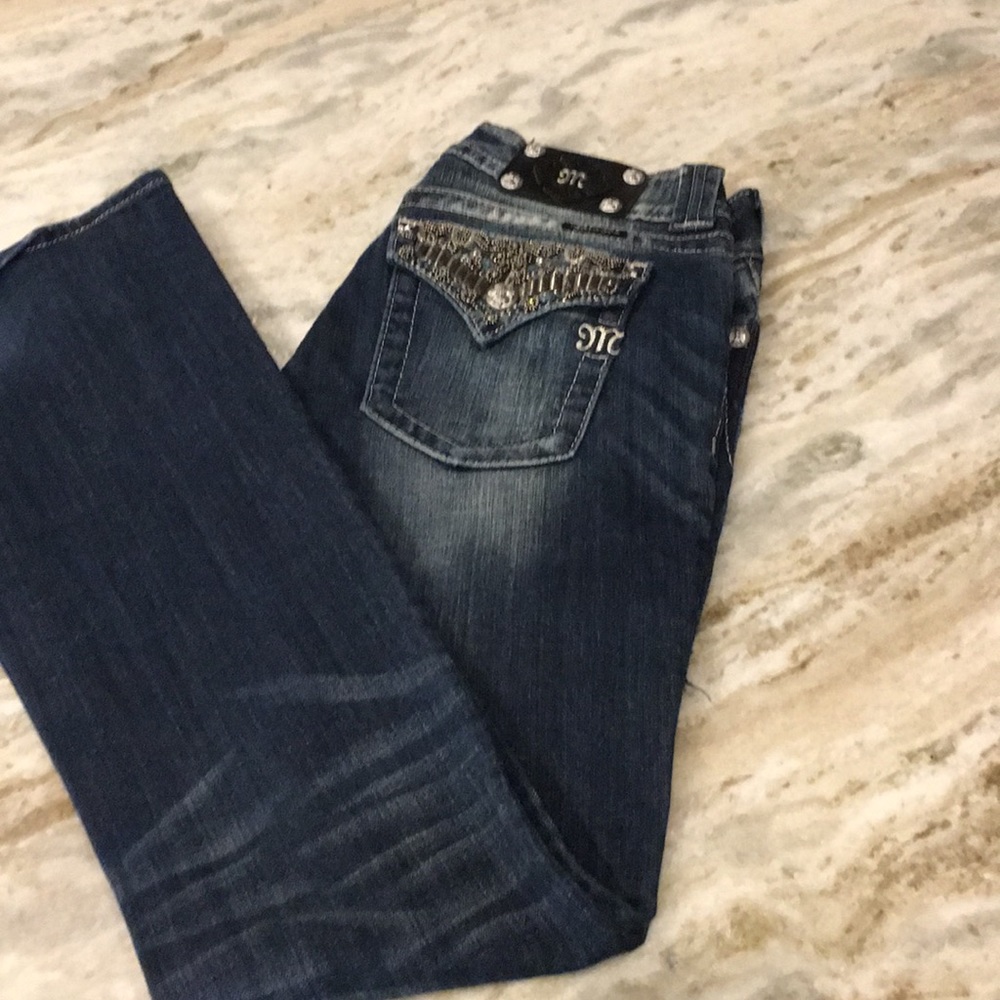 Miss Me Distressed embellished Jeans. Size 28.